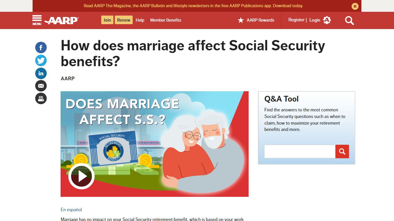 Will Marriage Affect My Social Security Benefits? - AARP